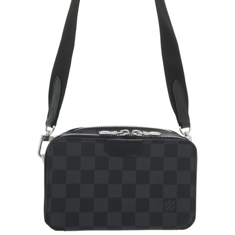 Louis Vuitton Black Shoulder Wallet Damier Graphite Bag Alpha Wearable